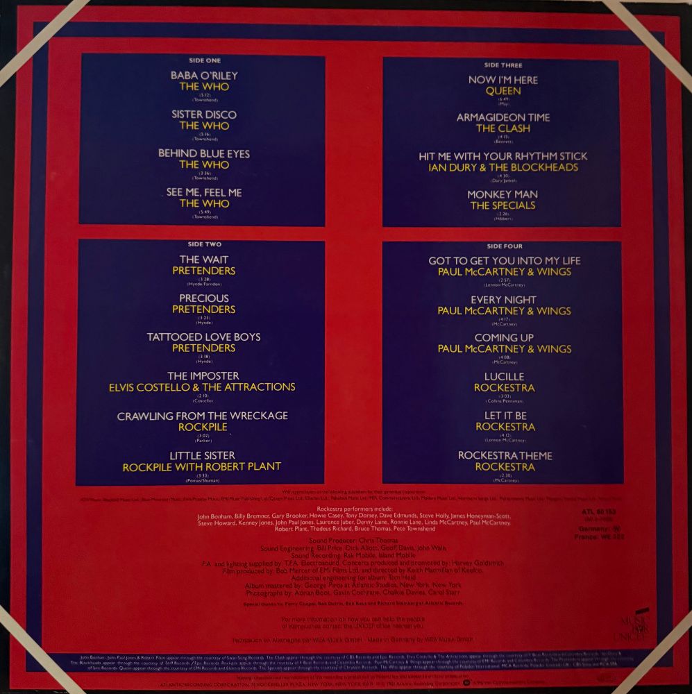 Back cover song list