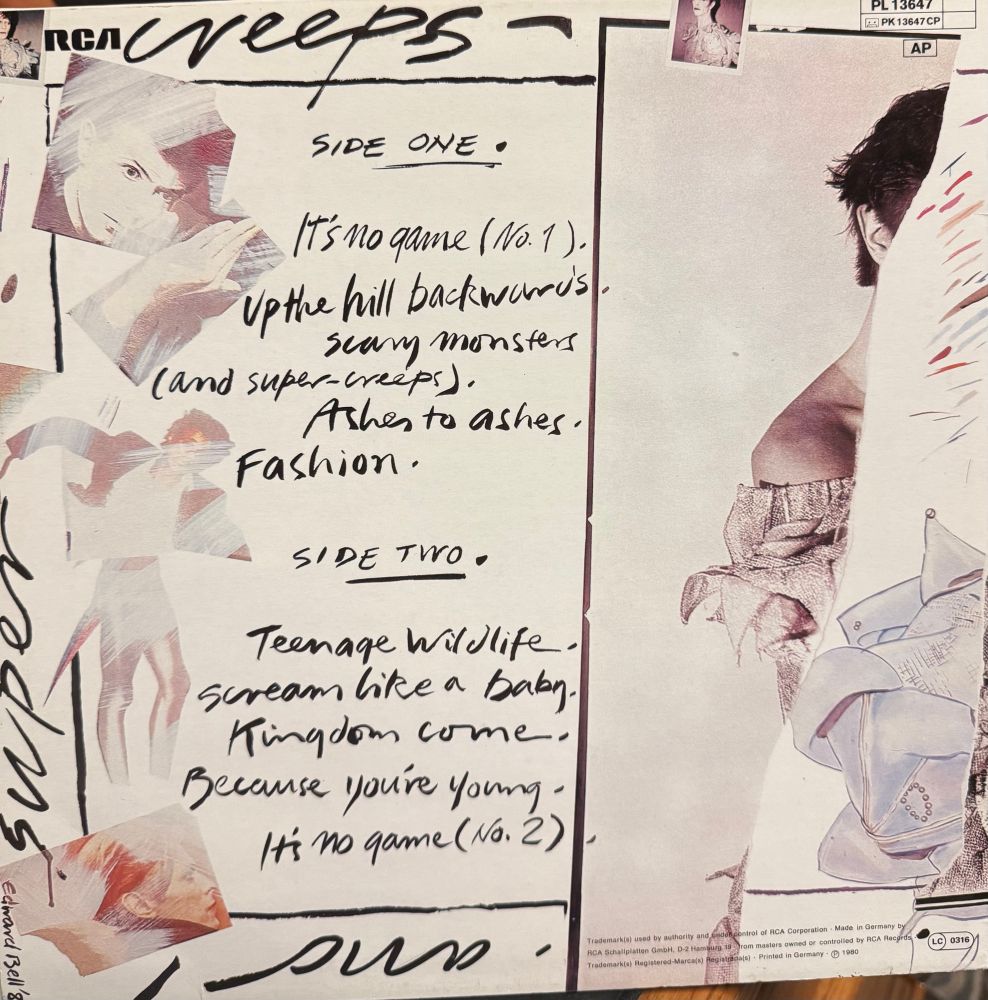 Back cover collage song list