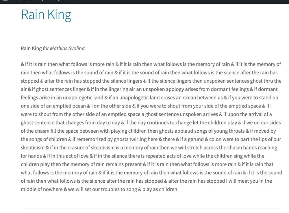 Draft of a poem called Rain King