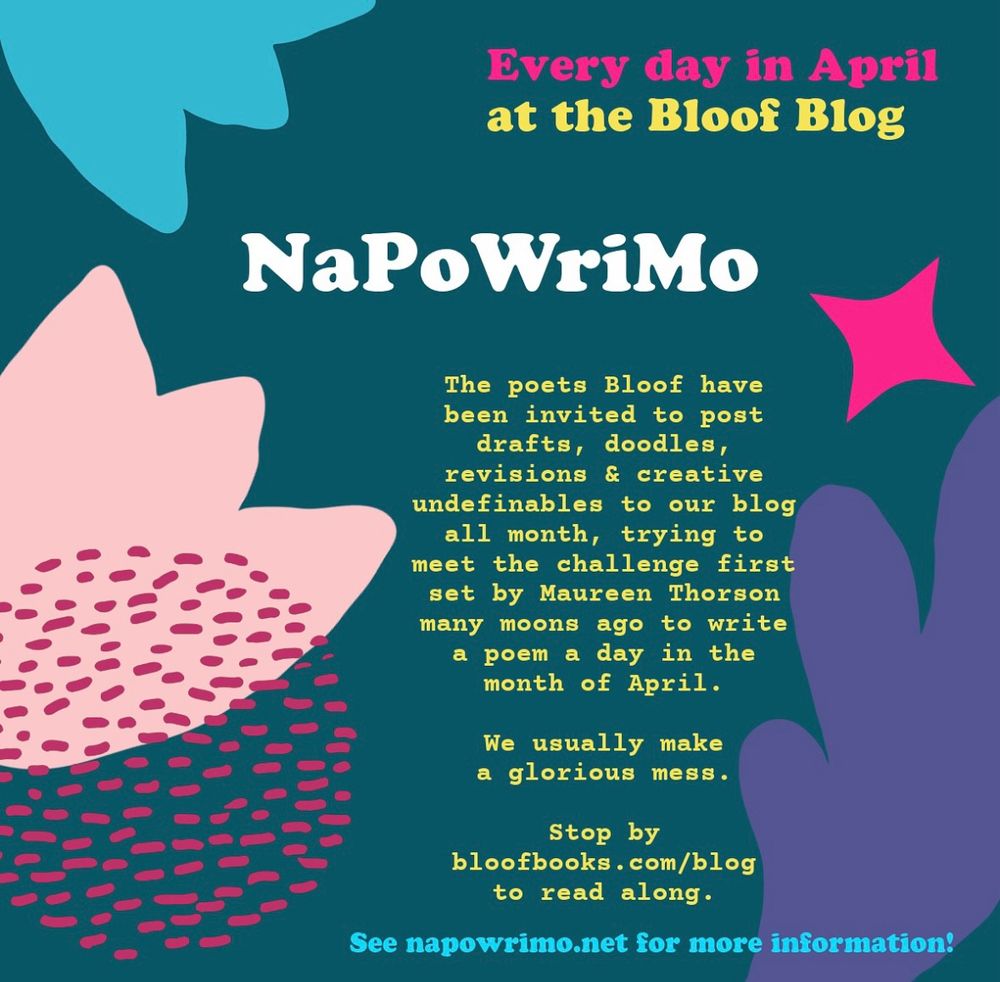 Flyer for Bloof Books & napowrimo