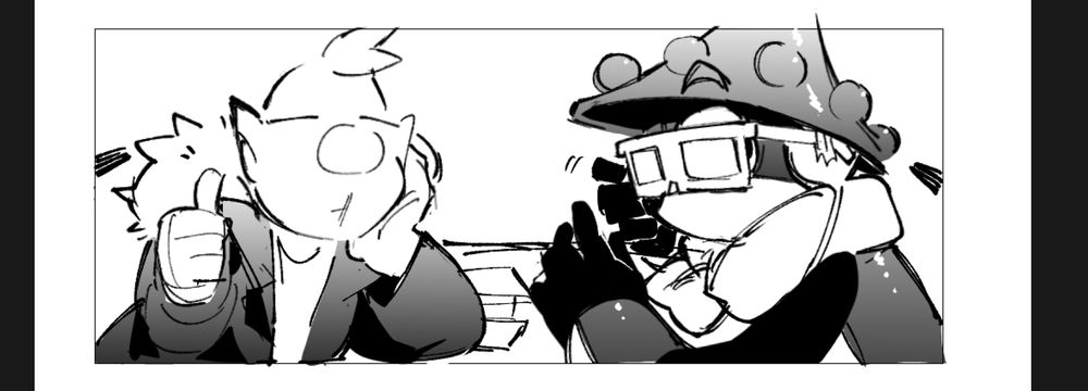 Louie giving a thumbs up to Olimar, who is offscreen, and the hocotate ship trying to see out of the 3D glasses