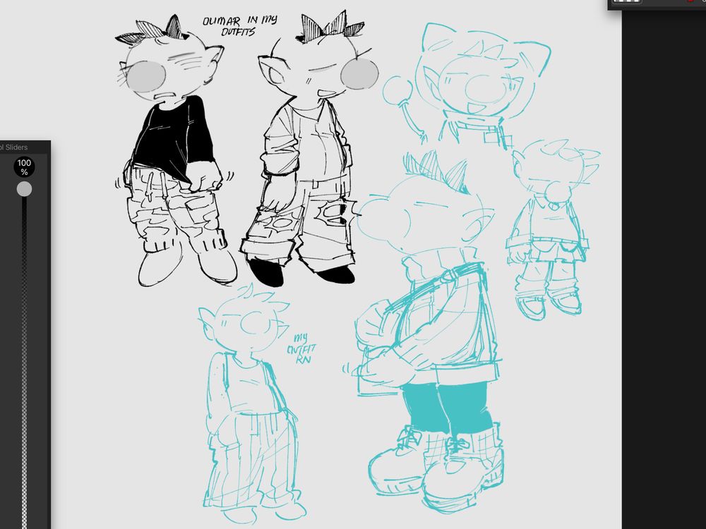 Olimar in my outfits including him in cargo pants, ripped jeans, shorts and leggings, a skirt, and pajama pants. He would hate the stuff I would wear ahaha
Made this in a call