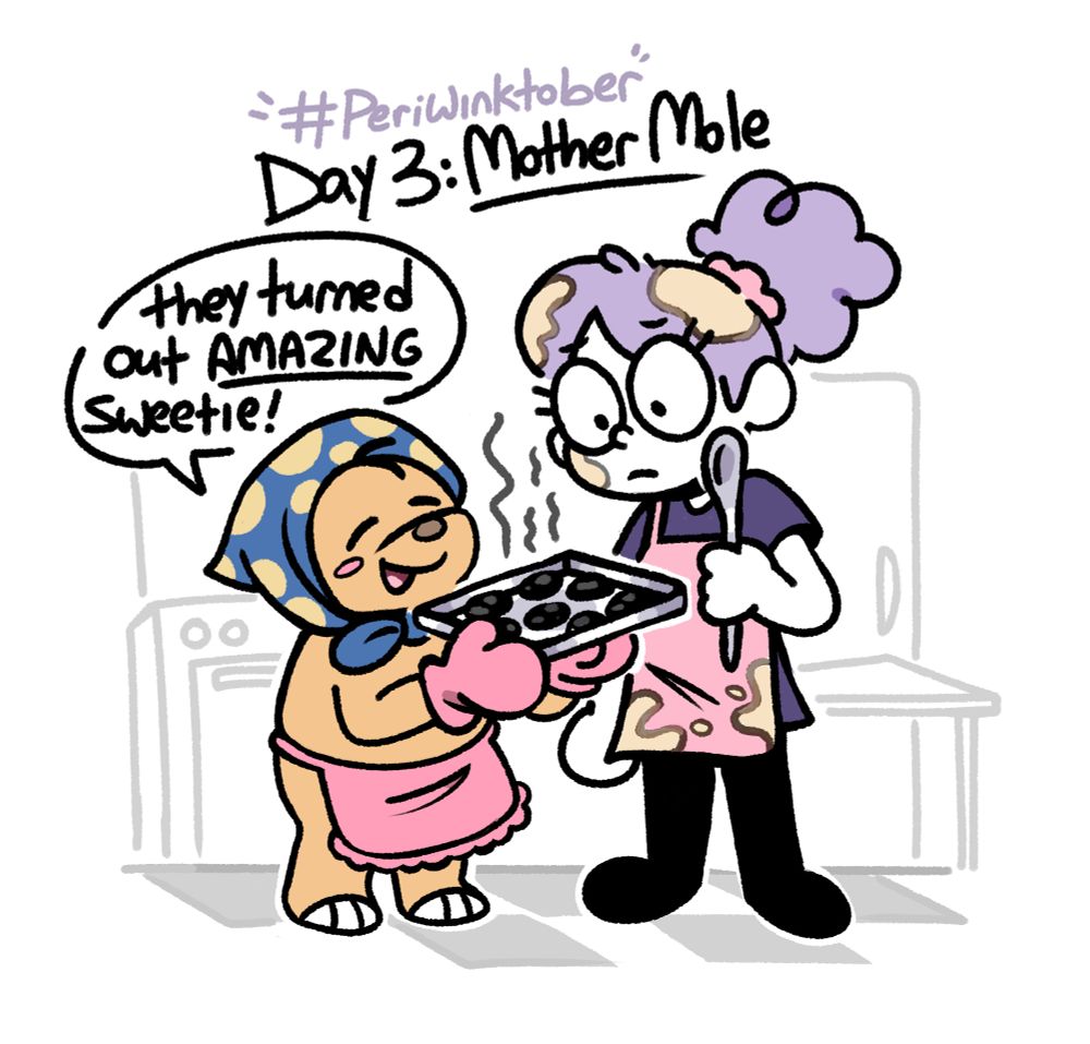 Peri burnt the cookies, but Mother Mole is being nice about it!
