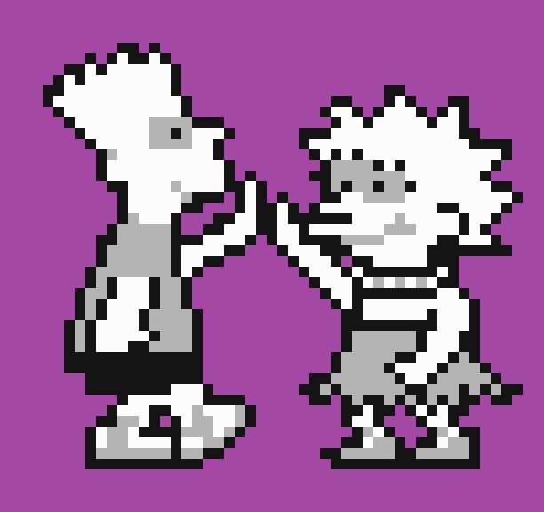 game boy bart and lisa high five.