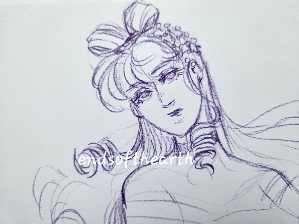 sketchbook doodle of one of my original characters