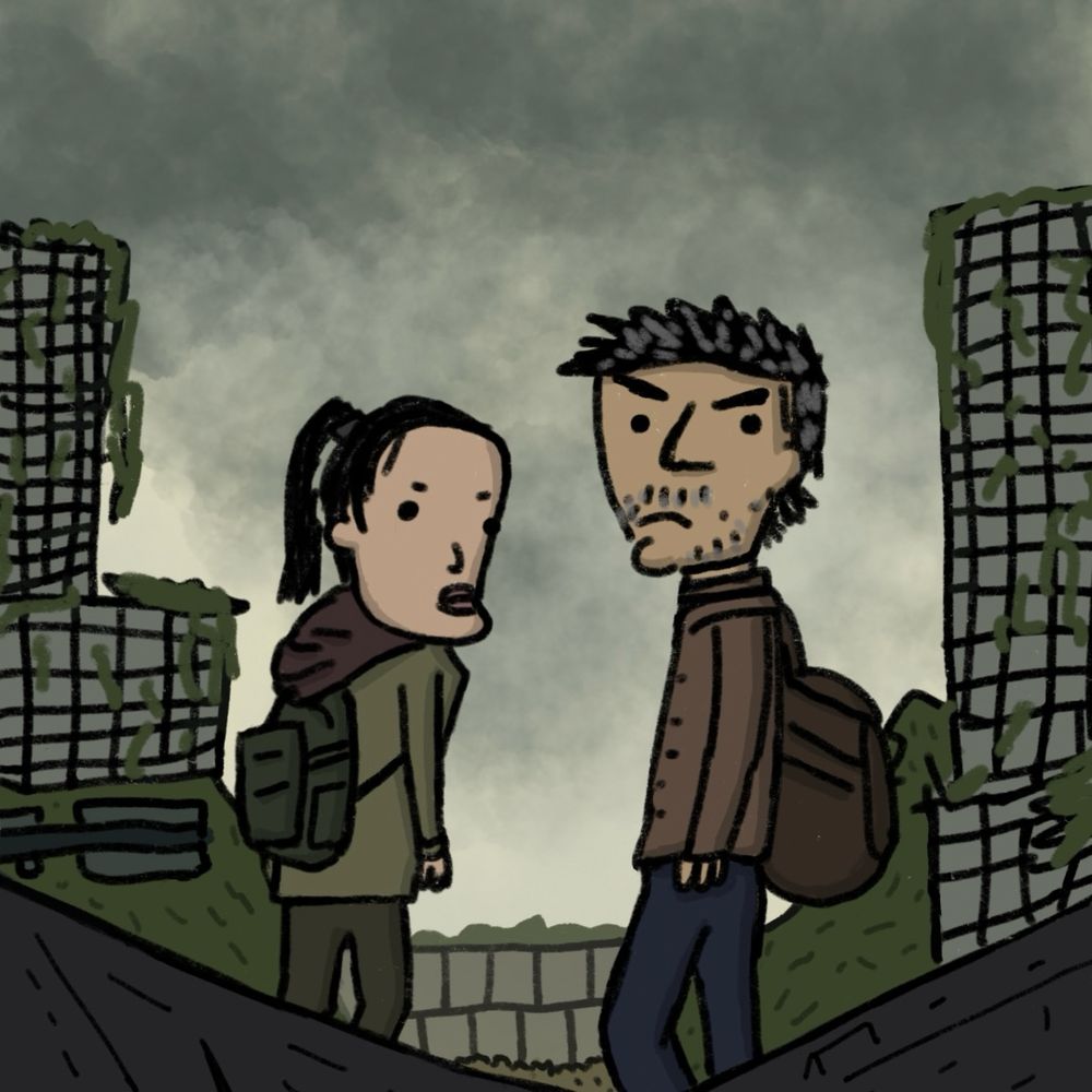 Derpy picture of The Last of Us tv show cover.