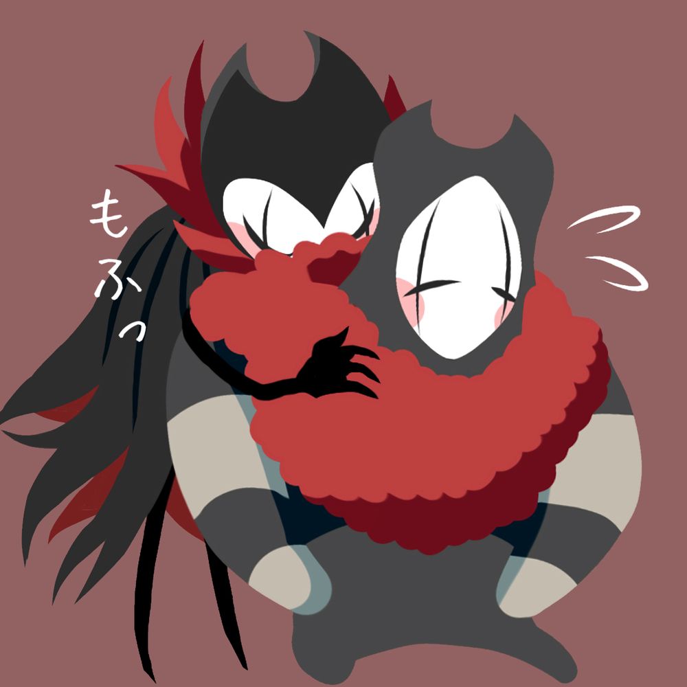 HollowKnight二次創作イラスト。グリムとブラム。