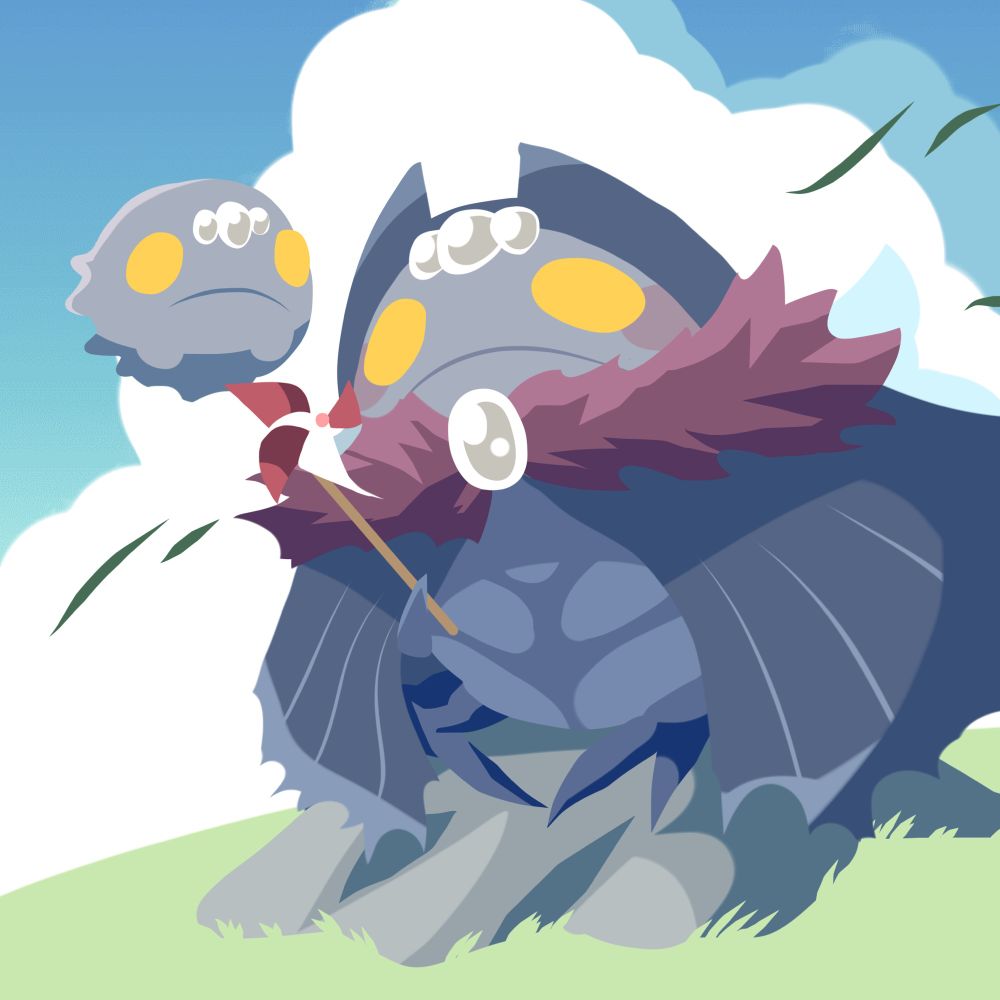 HollowKnight二次創作イラスト。ソウルの師とグレツ。