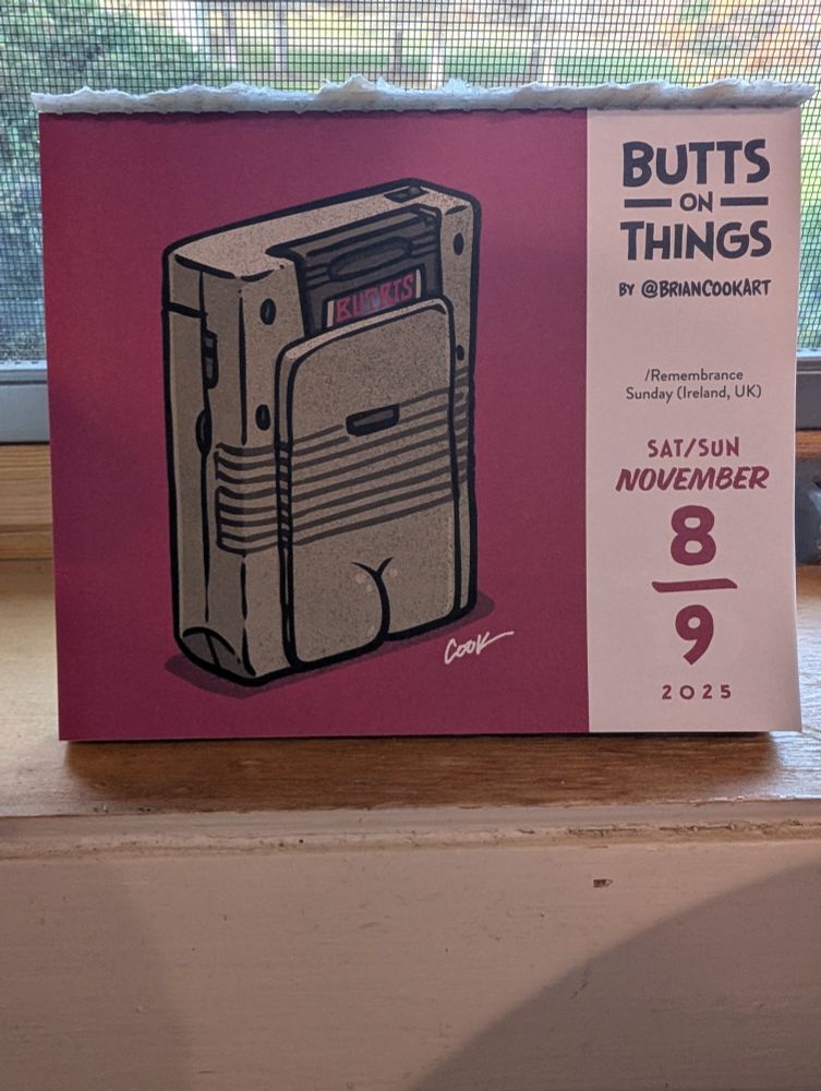 butt on things daily calendar of a dmg gameboy (with a butt) playing the game buttris