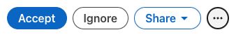 LinkedIn event invitation options for Accept, Ignore or Share.