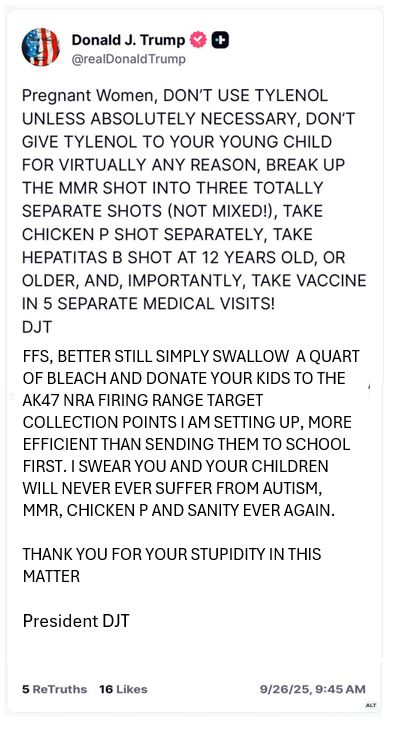 DJTs Truth social full tweet