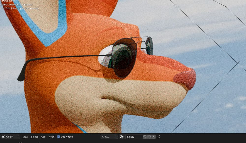 a blender viewport screenshot of my kangaroo fursona wearing aviator sunglasses