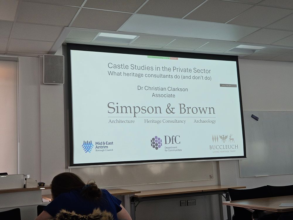 Title slide for 'Castle Studies in three Private Sector: what heritage consultants do (and don't do)' a talk by Christian Clarkson