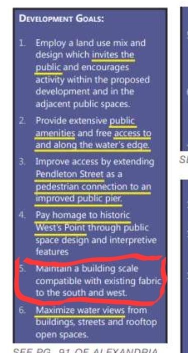 Development goal 5: Maintain a building scale compatible with existing fabric to the south and west.