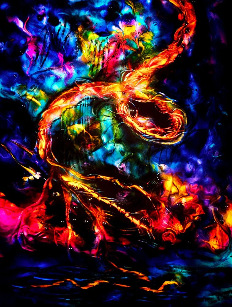 a serpent of fire erupts from the earth and from a dark sea. eyes stare from the sky and from the darkness all around. they see you.