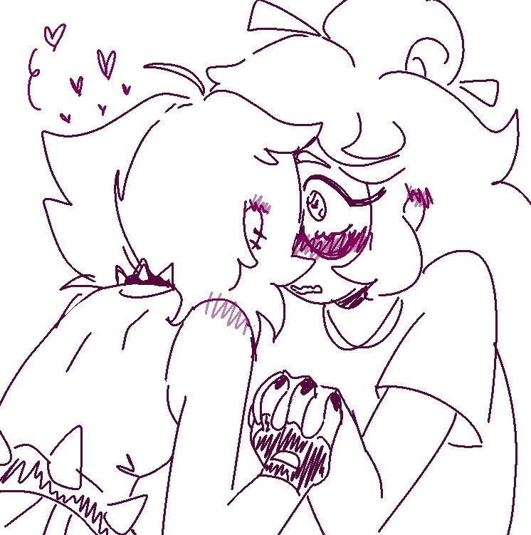 currant cream cookie and parfait cookie holding hands and about to share a tender kiss. Parfait is very flustered