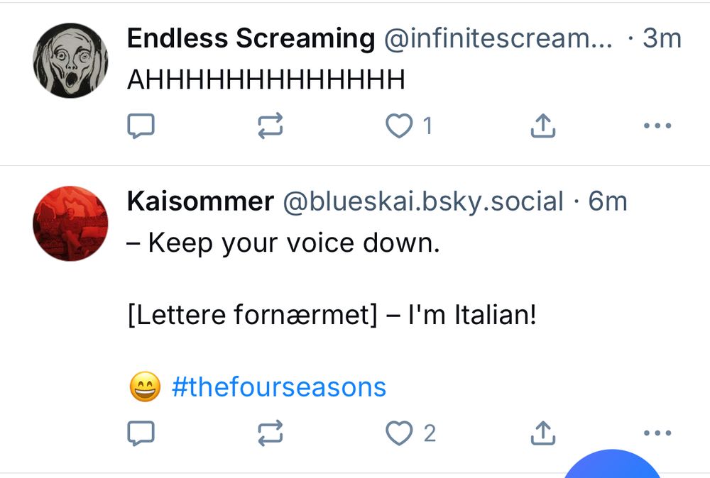 Bilde av tweeten til trådstarter med en post fra Endless Screaming som sier «AHHHHHHHH»