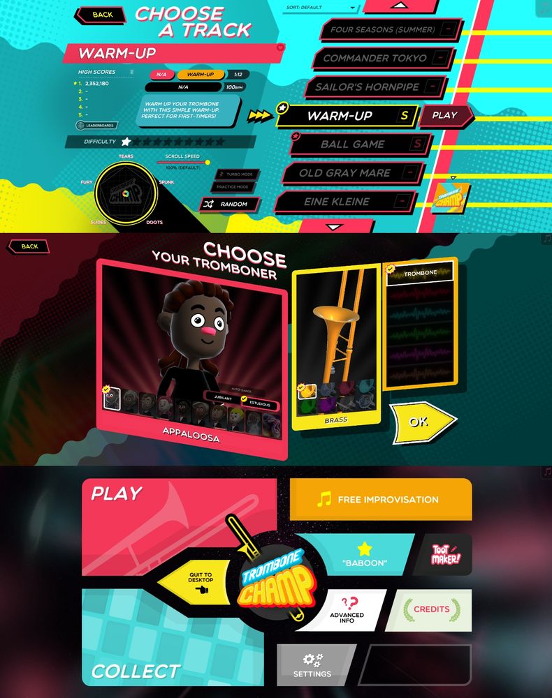 A series of screenshots in ultra-widescreen resolution