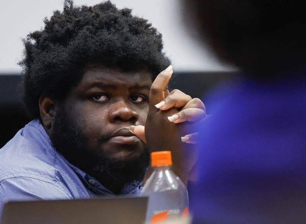 A photo of McKinley Louisma in court. (Jim Slosiarek/The Gazette)