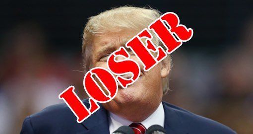 Picture old white man head with word Loser