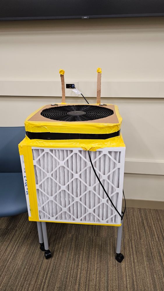 A corsi rosenthal air cleaner