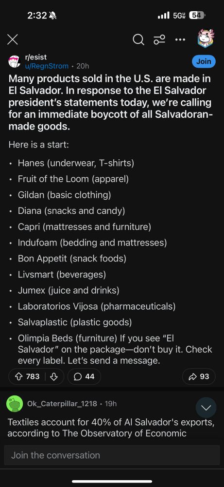 Brief list of companies to boycott that make their products in El Salvador. 