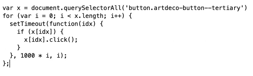 javascript for decline LinkedIn invites