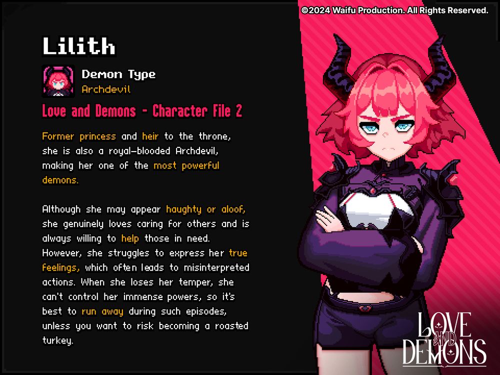 Lilith from Love and Demons and her description