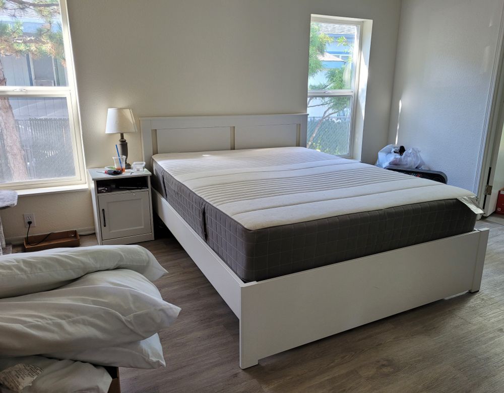 White queen size bed frame built! 