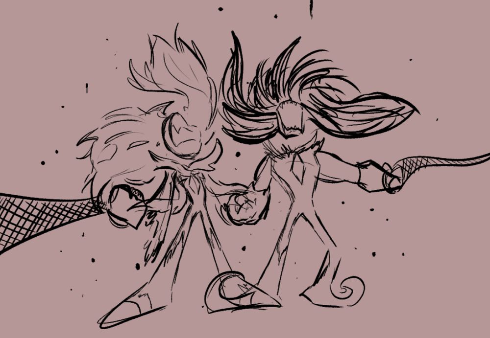 And of course the final "Like a Prayer" scene. I'd have to draw a lot of screaming though. And hair. I've never thought about what's under the jester cowl (if anything) but for THIS SCENE SPECIFICALLY I think it would be cool with hair flowing about. Plus both NiGHTS and Reala's outfits getting torn to shit.