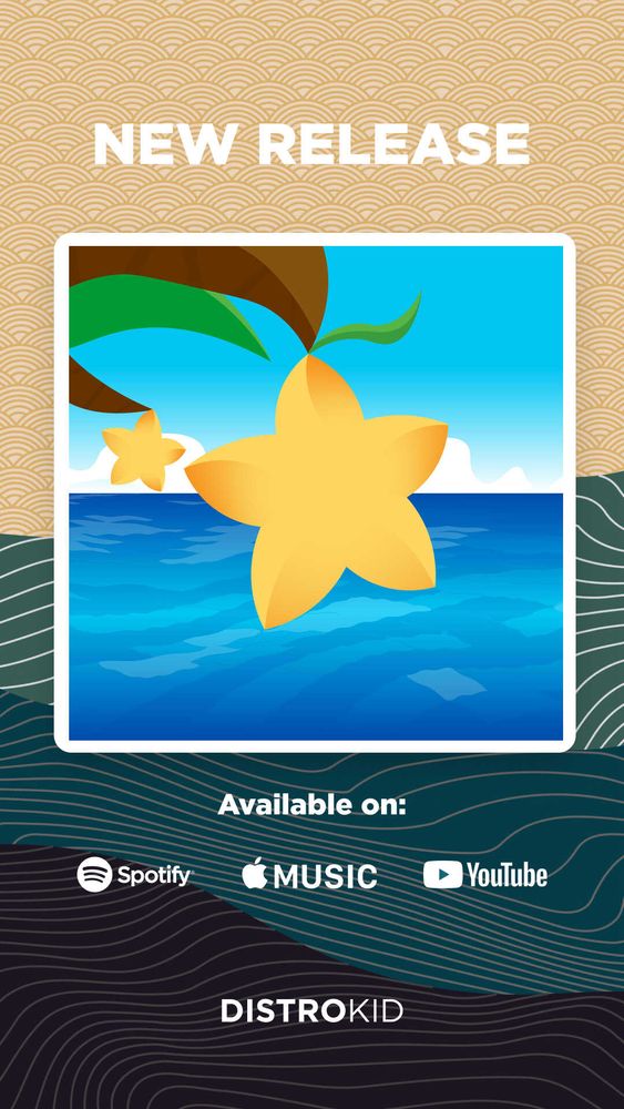 A Distrokid release card announcing a release on Spotify, Apple Music and YouTube.
