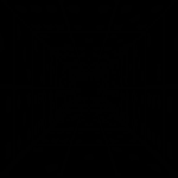 A trippy animated picture of a moving hallway where the walls, floor and ceiling are repeating domino patterns.