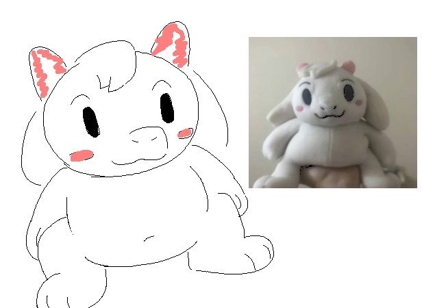 a doodle of a rotund ralsei plush, often dubbed "ralph"