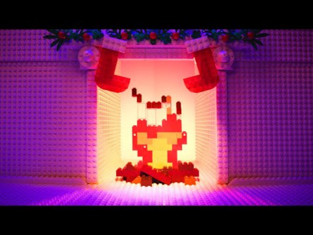 Stop-Motion Holiday LEGO Fireplace (1 hour, 4K)