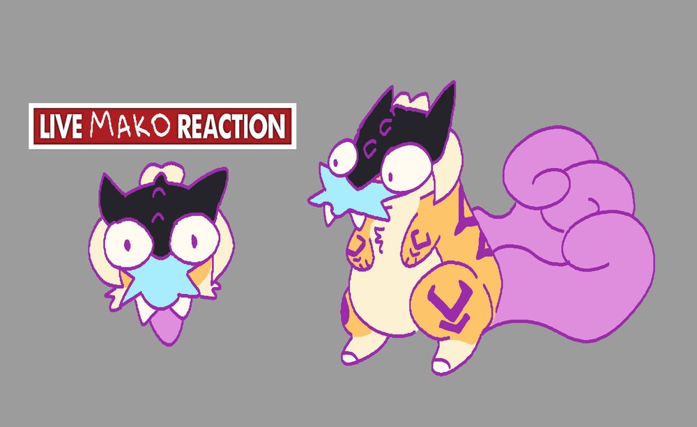 an absolutely flabbergasted raikou cyndaquil fusion 