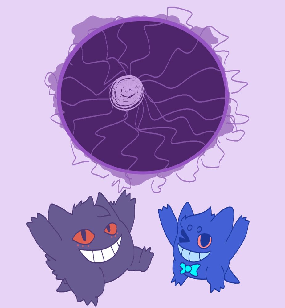 two gengars making a giant shadow ball :0