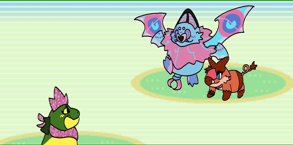 pokemon versions of 3 ocs in a battle!!