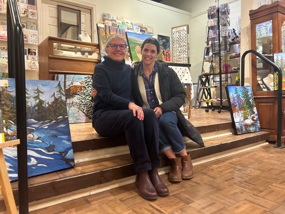 Emma Harrison with local artist Karen Webster at Hi Ho Silver at the First Friday Art Crawl