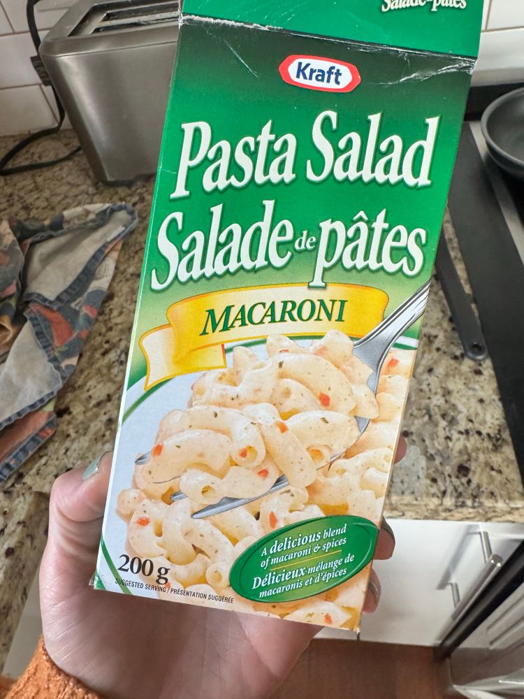 Box of Kraft pasta salad