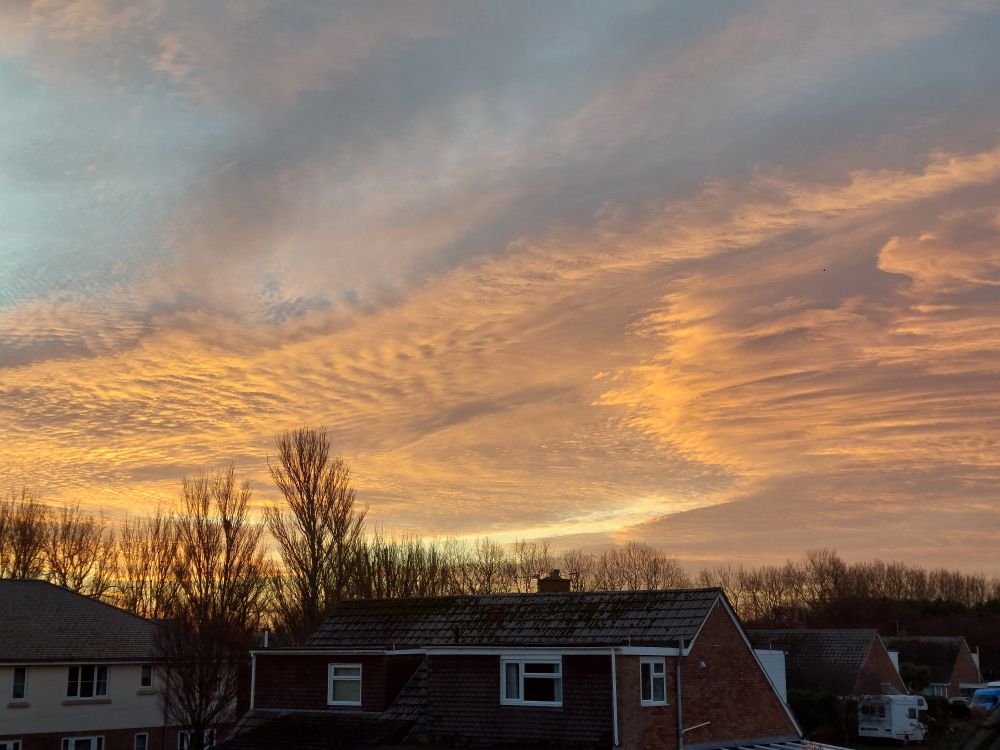 Orange clouds at sunrise