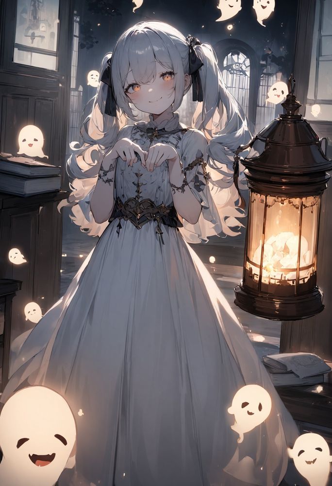 「いたずら好きなおばけの女の子」コミカルな感じで
上記テーマを描いたAIイラストの説明を示す画像生成AIのプロンプトを生成してください。プロンプトは100前後の単語の英文で構成された本文と、25個のタグで記載してください。キャラクターの表情やしぐさを中心に、格好やポーズ、背景、世界観、画風を詳細かつ具体的に記載してください。プロンプトはストーリーではなく、イラストに描写する対象について詳しく記述します。
タグは25個ぴったりになるようにしてください。タグには表情、髪型、服装、ポーズ、画風に関するものを1つ以上含めます。タグは絵の具体的な描写内容を記載し、描写対象とその状態を示します。また、特殊なタグとして単体の女性は`1girl`で示します。タグはカンマ区切りで構成要素の重要度の順に並べてください。上記イラストとは関係ありませんが、タグの例としては `1girl, smile, hat, red hair, black bow, bob cut` のように記載します。この場合、タグの数は6個です。本文とプロンプトは行を分け、間にBREAKをつけてください。プロンプトは以下の霊のようにコードブロックで囲ってください。
プロンプト例:
```
A girl is running on the beach in a white one-piece dress and bare feet. There are white waves on the beach and crabs and shellfish on the beach. The girl's long hair is swaying in the wind and sweat is beading on her forehead. BREAK
1girl, laughing, long hair, black hair, white dress, sleeveless, beach, ocean, running
```
上記例は私の指定するイラストとは無関係で単語数を守っていませんが、あなたの記載するプロンプトでは、テーマに沿い、単語数も守るよう注意してください。繰り返しますが本文の単語数は100前後、タグの数は25個を超えてはいけません。さらにプロンプトのコードブロックの外側にそれぞれの数を記述し、このキャ