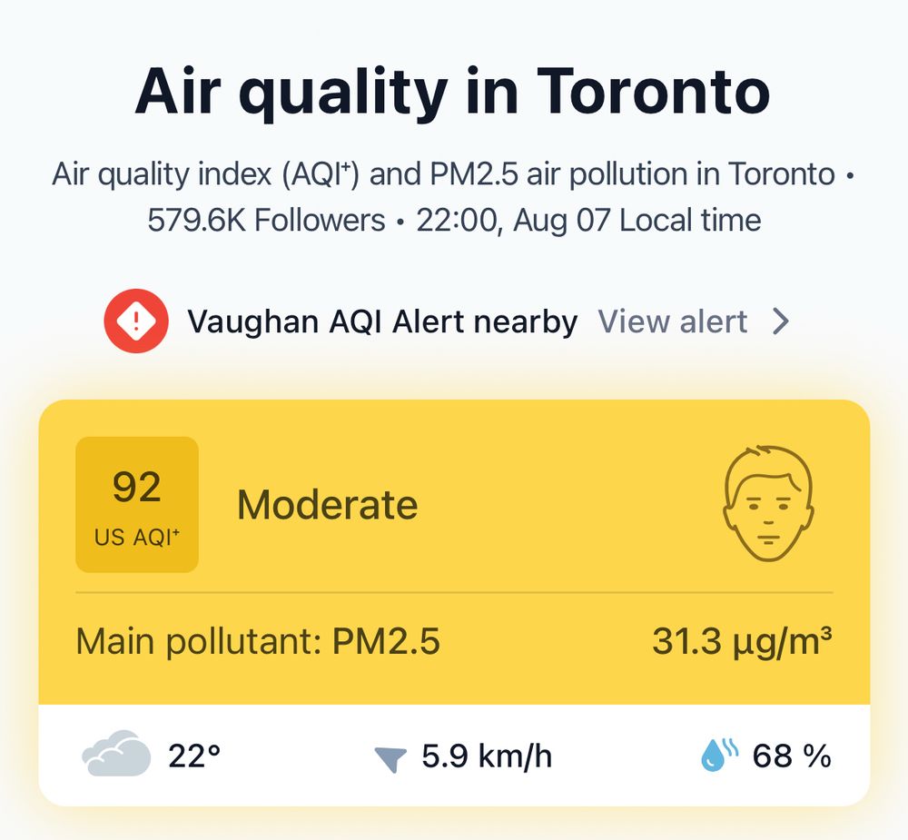 92 AQI in Toronto