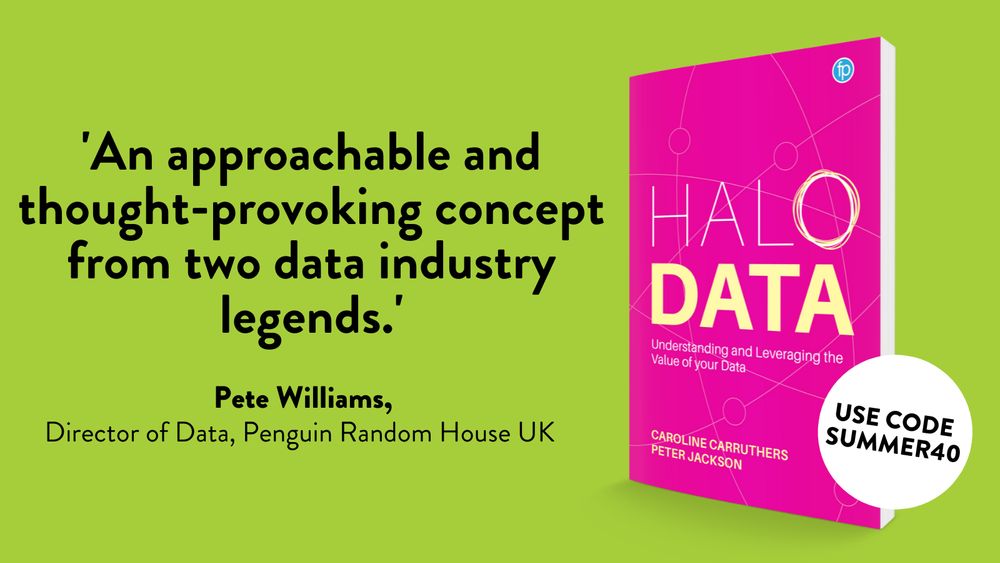 Cover of 'Halo Data' on a green background with an endorsement quote.