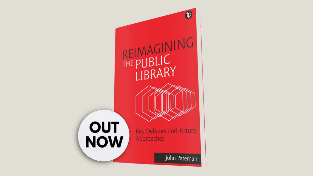 The cover of Reimagining the Public Library on a beige background.