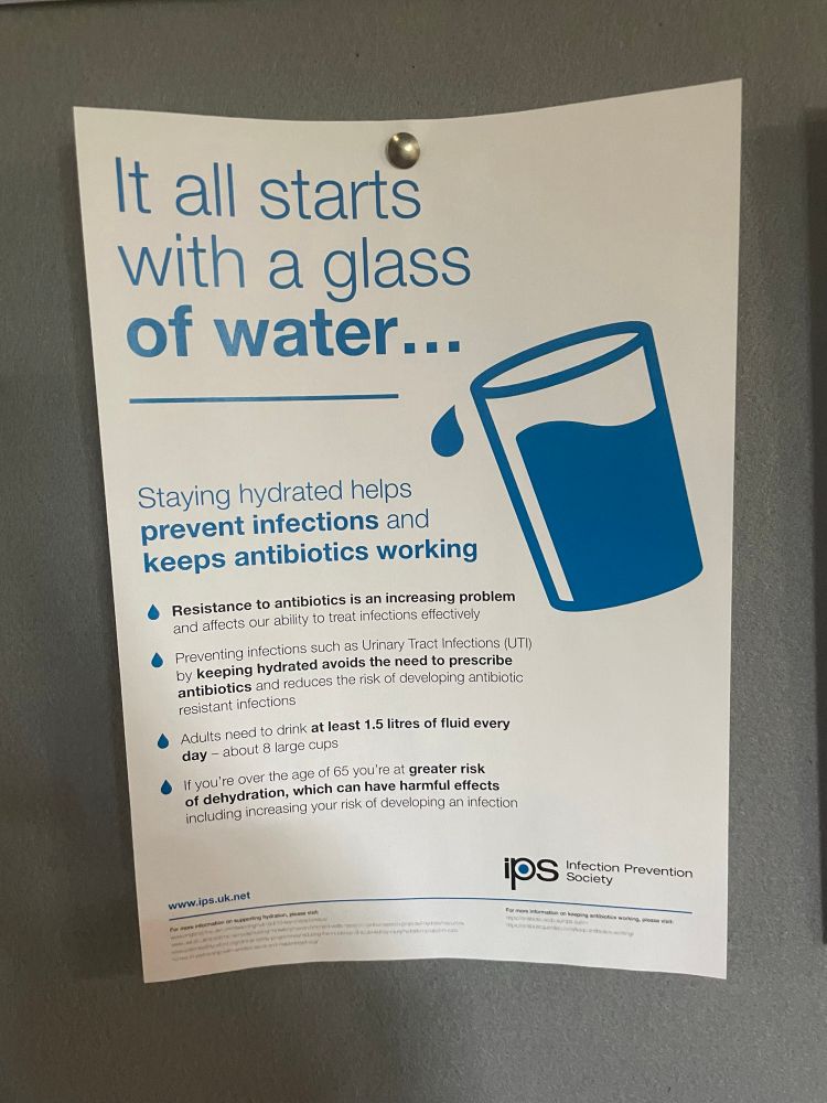 Poster with a picture of a glass of water with title ‘it all starts with a glass of water’ 