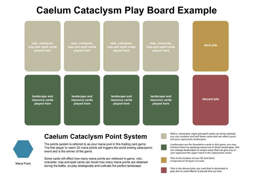 simple graphic diagram of how a tcg idea of mine would be played