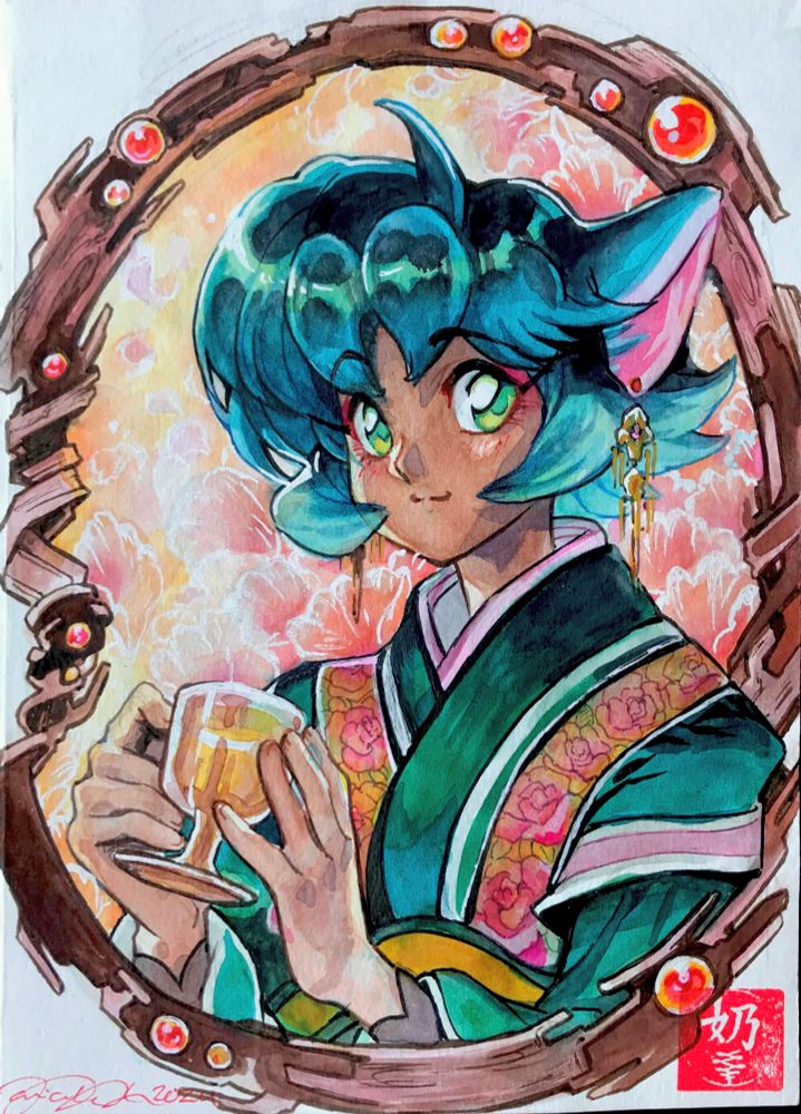 Really happy with the background elements and border of this picture of Nai ✨