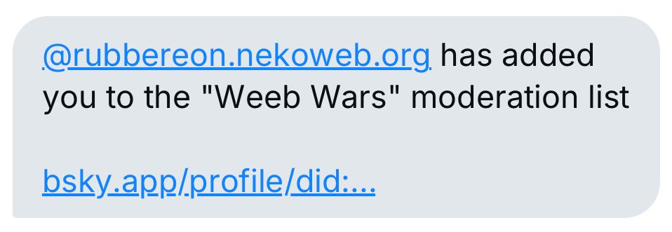Screenshot of a Bluesky DM. Text reads: 