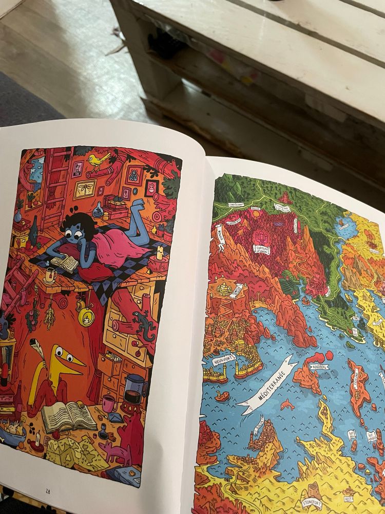 Double page de la BD "Pimo & Rex - Épouse moi si tu peux !" de Thomas Wellmann.