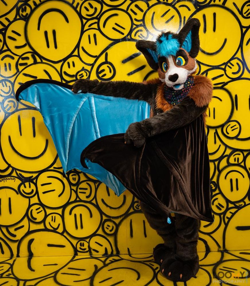 A photograph featuring a fursuit